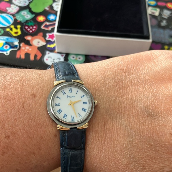 🔋Bulova Watch bleu gold vintage - Picture 3 of 7
